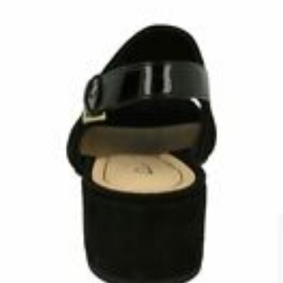 CLARKS NEW IN BOX SLINGBACK BLOCK HEEL SANDAL ORABELLA IVY SIZE 7 BLACK SUEDE - Picture 4 of 11